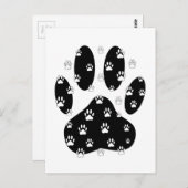 Carte Postale Paquets blancs sur l'Empreinte de patte noir (Devant / Derrière)