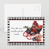 Carte Postale Paquets de serpents noirs et rouges Noël (Devant / Derrière)