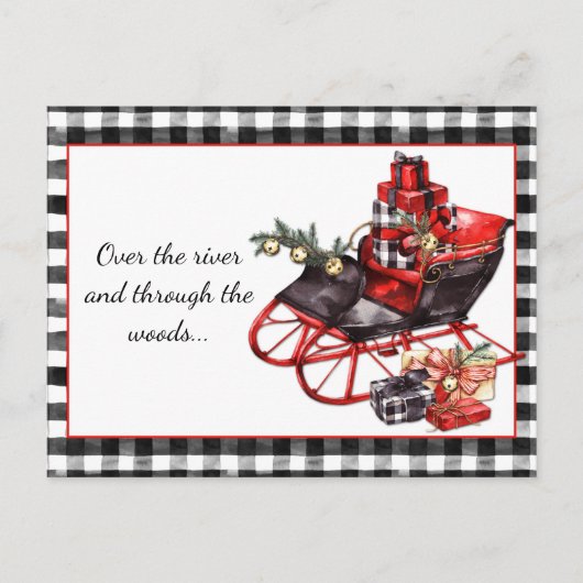 Carte Postale Paquets de serpents noirs et rouges Noël (Devant)