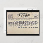 Carte Postale Par Câble Direct De Western Union (Devant / Derrière)