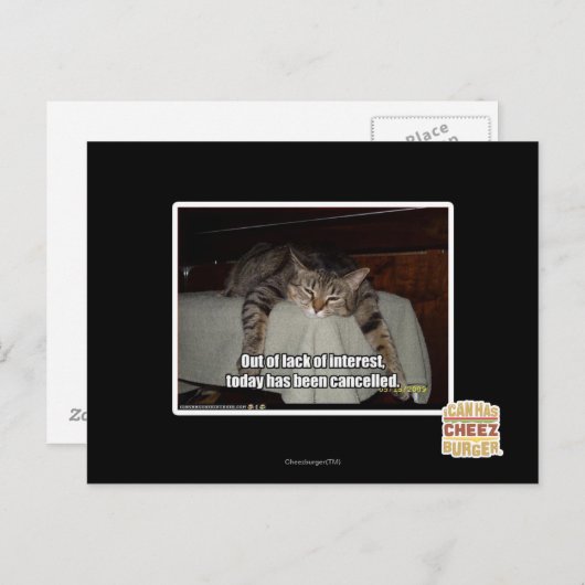 Carte Postale Par manque d'intérêt (Devant / Derrière)