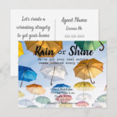 Carte Postale Par temps de pluie ou de beau temps agent immobili (Devant / Derrière)