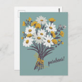 Carte Postale PARABENS FÉLICITATIONS Daisy Bouquet Custom (Devant / Derrière)
