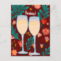 Parabens Vin mousseux Champagne Floral Félicitatio