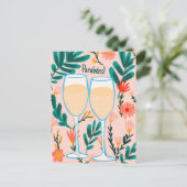 Carte Postale Parabens Vin mousseux Champagne Floral Félicitatio (Debout devant)