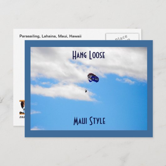 Carte Postale Parachute en Lahaina, Maui Hawaii (Devant / Derrière)