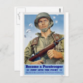 Carte Postale parachutiste (Devant / Derrière)