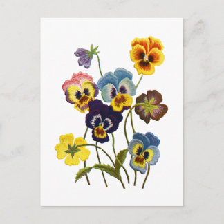 Carte Postale Parade brodée de Pansies