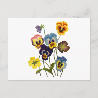 Carte Postale Parade brodée de Pansies