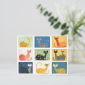 Carte Postale Parade de chats (Debout devant)