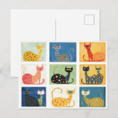 Carte Postale Parade de chats (Devant / Derrière)