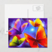Carte Postale Parade De Papillons Colorés Peinture (Devant / Derrière)