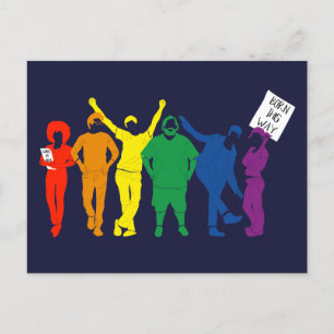 Carte Postale Parade gay pride Couleur Arc-en-ciel
