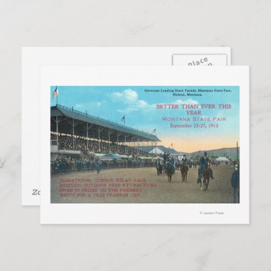 Carte Postale Parade stock à la Foire de l'Etat du Montana Helen (Devant / Derrière)