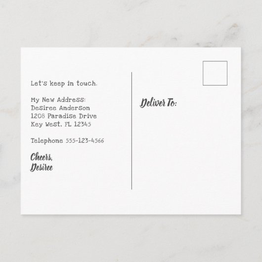 Carte Postale Paradis appelé Orchidées Blanches Tropicales J'ai  (Dos)