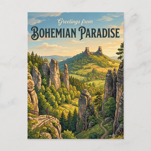 Carte Postale Paradis bohémien République tchèque (Devant)