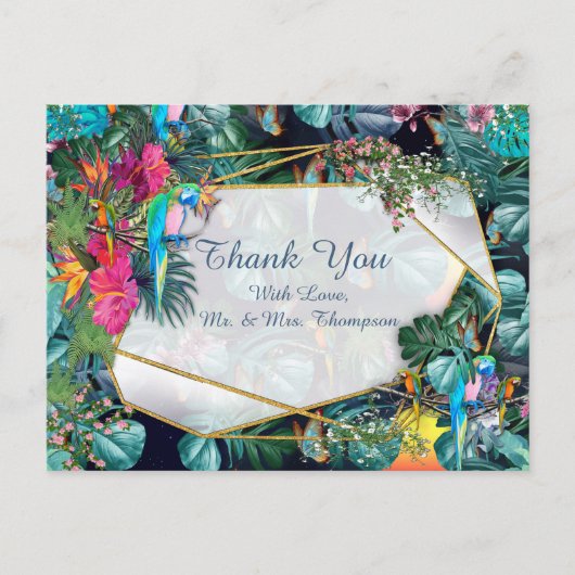 Carte Postale Paradis de la flore tropicale & oiseaux (Devant)