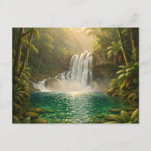 Carte Postale Paradis de la jungle à cascade tropicale luxuriant