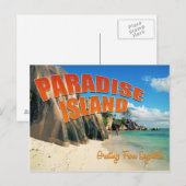 Carte Postale paradis des Seychelles (Devant / Derrière)