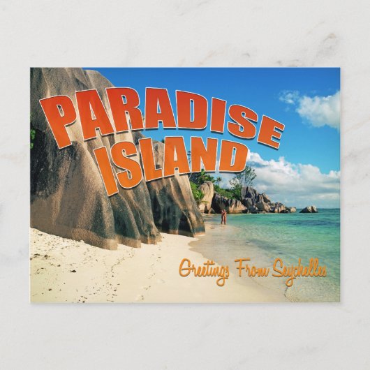 Carte Postale paradis des Seychelles (Devant)