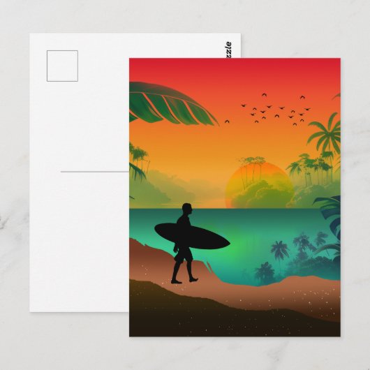 Carte Postale Paradis océanique d'été (Devant / Derrière)