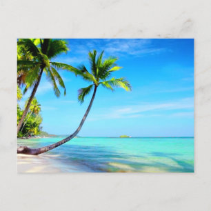 Carte Postale Paradis tropical Belle plage et palmiers