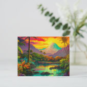 Carte Postale Paradis tropical de l'île colorée (Debout devant)
