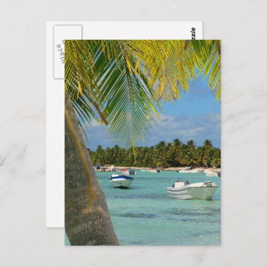 Carte Postale Paradis tropical des Caraïbes (Devant / Derrière)