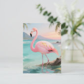 Carte Postale Paradis Tropical Flamant Rose (Debout devant)