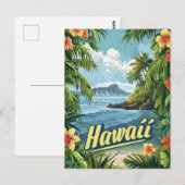 Carte Postale Paradis tropical : la floraison côtière d'Hawaï (Devant / Derrière)