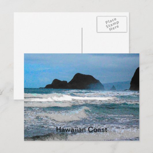 Carte Postale Paradis tropical océanique de la côte hawaïenne (Devant / Derrière)