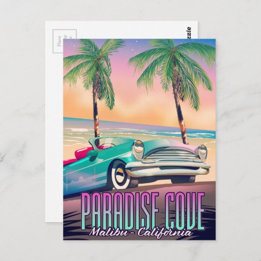Carte Postale Paradise Cove, Malibu, affiche de voyage en Califo (Devant / Derrière)