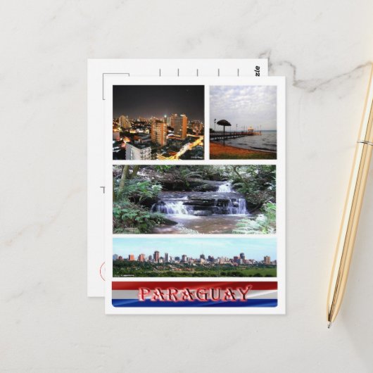 Carte Postale Paraguay - Mosaic - (Devant/Arrière en situation)