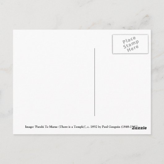 Carte Postale 'Parahi Te Marae' - Paul Gauguin (Dos)