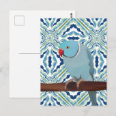 Carte Postale Parakeet Blue Indian Ringneck (Devant / Derrière)