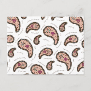 Carte Postale Paramecia Paisley Biologie Personnalisable Blanc