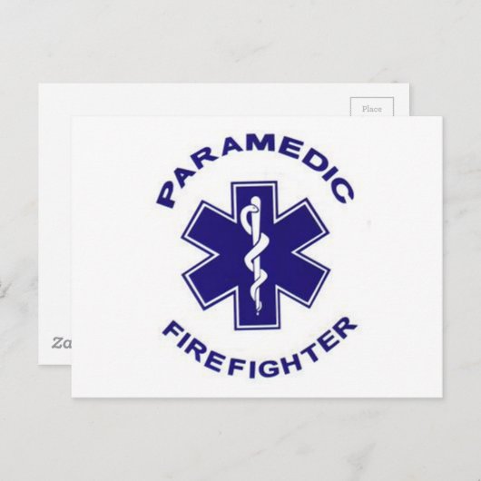 Carte Postale Paramedic du pompier (Devant / Derrière)