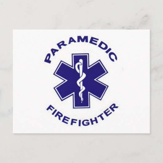Carte Postale Paramedic du pompier (Devant)