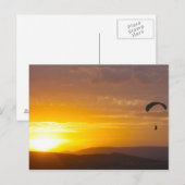 Carte Postale Parapente au coucher du soleil (Devant / Derrière)