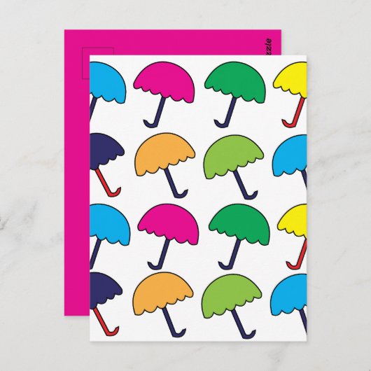 Carte Postale Parapluie coloré (Devant / Derrière)