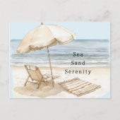 Carte Postale Parapluie de sérénité de plage de sable (Devant)