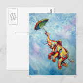 Carte Postale Parapluie éléphant (Devant / Derrière)