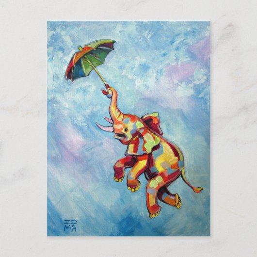 Carte Postale Parapluie éléphant (Devant)