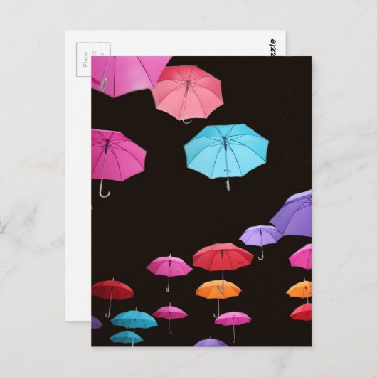 Carte Postale Parapluie jour parasol parasol motif (Devant / Derrière)