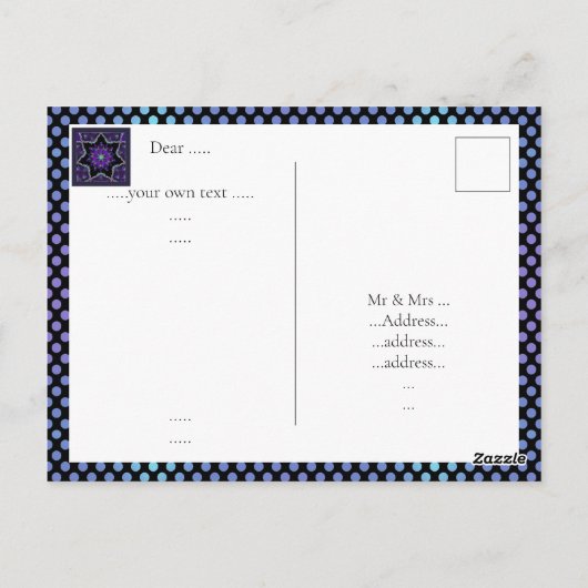 Carte Postale Parapluie violet & coeurs .7 (Dos)