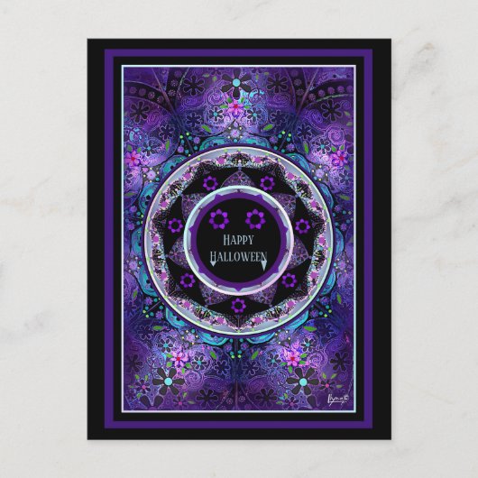 Carte Postale Parapluie violet & coeurs.7 (Devant)