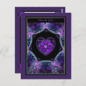 Carte Postale Parapluie violet & Coeurs .7 (Devant / Derrière)