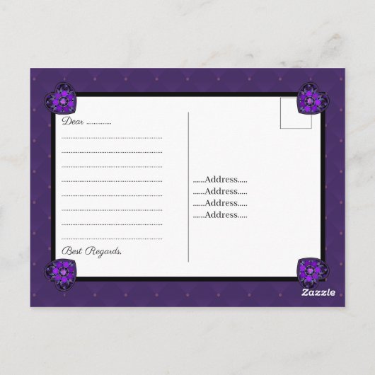 Carte Postale Parapluie violet & Coeurs .7 (Dos)