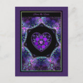 Carte Postale Parapluie violet & Coeurs .7 (Devant)