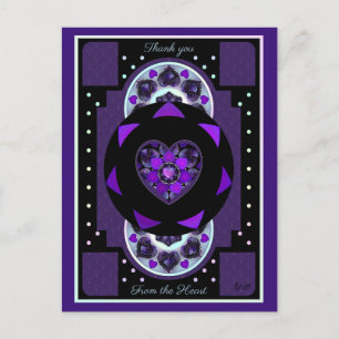 Carte Postale Parapluie violet & coeurs .7